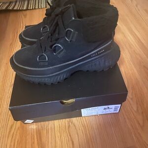 Cole Haan Kids Black Chunky Boots